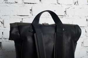 Top Quality <b>Leather</b> Roll Top <b>Backpack</b> Handcrafted Cowhide Rucksack Vintage Travel Daypack for Men LTBP-0037 - Product Image 3