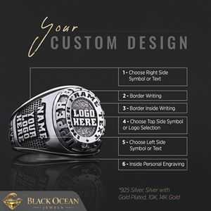 Anillo Universitario BOJ MCollege 017 Personalizado en Plata con Diamantes, Anillo de Graduación Unisex, Certificado GIA, Micro, Bajo Precio - Product Image 5