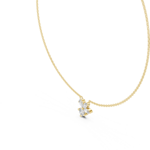 Brilliant Cut Lab Grown Diamond Classic Floral Chain Necklace 14K 18K <b>Solid</b> <b>Gold</b> Rhodium Plated E Color Minimalist <b>Pendant</b> Charm - Product Image 3
