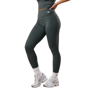 Leggings Deportivos de Cintura Alta para Mujer, Sin Costuras, Elásticos, Color Verde Oscuro, Cómodos para Yoga, Ejercicio y Running - Product Image 2