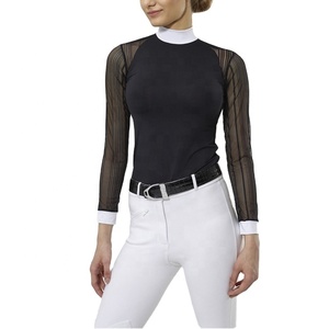 Chemise d'équitation unisexe avec logo personnalisé, 220g, polaire, séchage rapide, extensible, coupe ajustée, pour compétition équestre, sports de plein air - Product Image 5