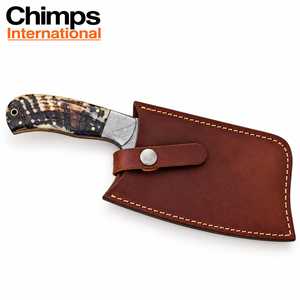 Couteau de boucher en acier Damas de haute qualité, forgé à la main, pour viande et légumes, couteau de cuisine à lame pleine, couteau de chef avec manche en corne de bélier - Product Image 3