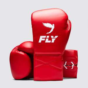 Gants de sparring Top Selling Fly Super X LINE Pro en cuir véritable, couleur rouge, protection UV, fermeture à lacets, gants d'entraînement OEM - Product Image 1