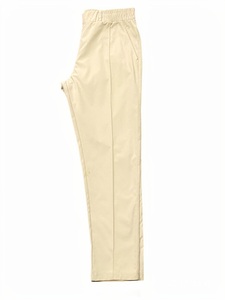 Pantalon de costume décontracté pour homme, coupe droite, taille élastique, en polyester et coton tissé, teint en pièce, style uniforme - Product Image 1