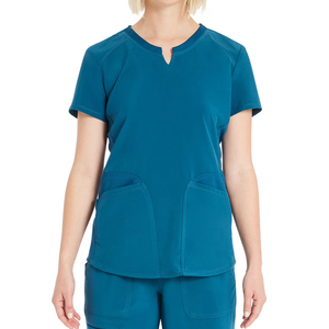 Conjunto de Uniformes Médicos Unisex de Poliéster con Cuello en V para Trabajadores de Salud, Manga Corta, Detección de Agujas, Sin Costuras, para Hospital - Product Image 4
