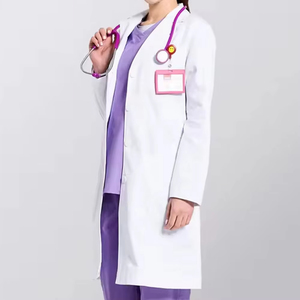 Chaqueta Clásica de Manga Larga Personalizada para Médico, Uniforme de Enfermera, Chaqueta Médica de Enfermería, Uniforme de Laboratorio para Mujer - Product Image 3