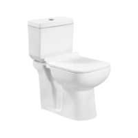 Ensemble WC JACK – Cuvette allongée deux pièces à chasse d'eau par gravité, fixation au sol, design contemporain, écologique, siphon en P facile à installer