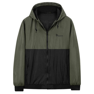 Relevo Men's Waterproof Hooded Windbreaker <b>Jacket</b> <b>Lightweight</b> Zipper Front Casual Spring Outdoor Wear - Product Image 1