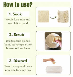 Exfoliante Facial de Luffa Natural con Mango Largo, Hecho con Materiales Orgánicos, Origen Vietnam, para Hombres y Mujeres - Product Image 3