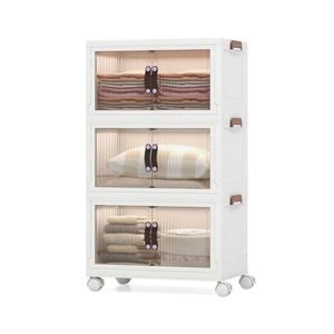 25.5/60 Gal Stackable <b>Plastic</b> <b>Storage</b> <b>Bins</b> with Magnetic Doors and Lockable Casters for Organizing and Mobility - Product Image 1