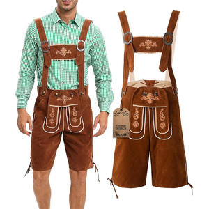Auténtico traje de Oktoberfest para hombre, pantalones de cuero sintético envejecido con traje deportivo sólido, al por mayor - Product Image 5