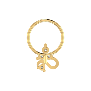 AJRETAIL Bijou de piercing fin en or 14K pour femme, design étincelant, diamant naturel 0,069 ct, clou de nez ethnique pour mariage - Product Image 5