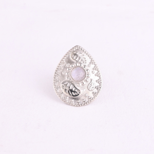 Natural Rainbow <b>Moon</b> <b>Stone</b> Statement Pear Shape <b>Ring</b> | 925 Sterling Silver - Product Image 1