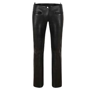 Pantalones de piel de oveja para mujer, pantalón de piel auténtica de alta calidad, Color negro, al mejor precio - Product Image 1