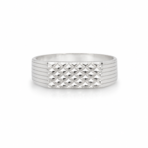 925 Sterling <b>Silver</b> Engraved Geometric Band <b>Ring</b> for <b>Men</b> Wedding Daily Wear Gift High Polish Finish - Product Image 2