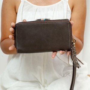 Cartera tallada a mano, nueva llegada, funda de teléfono de embrague, elegante Cartera de cuero de piel de vaca, multiusos, carteras de cuero occidental - Product Image 3