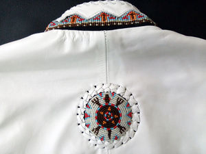 <b>White</b> Cowboy Leather <b>Vest</b> <b>Mens</b> Top Quality Jackets Beaded Western Fringe Waistcoat Handmade Rodeo Ranch Genuine Leather Apparel - Product Image 2