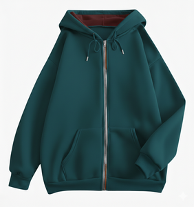 Womens Oversized Dark Teal <b>Zip</b> <b>Up</b> Hoodie Full <b>Zip</b> Fleece Hooded Sweatshirt Casual Long Sleeve Loose Fit <b>Jacket</b> Winter Hoodie - Product Image 1