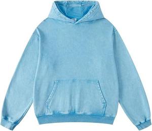 Sweat-shirts unisexes de haute qualité 100 % coton, coupe ample, entièrement ornés de strass, épais, brodés en 3D, effet délavé, personnalisables pour hommes - Product Image 1