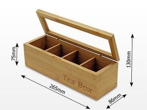 Luxury Wooden Multifunction Handmade <b>Tea</b> Storage <b>Box</b> for <b>Tea</b> Bags and Accessories with Hinged Glass Lid - Product Image 3