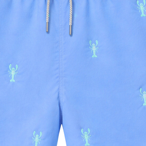 <b>Men</b> Light Blue Swim Shorts Breathable Quick Dry 100% Polyester Beach <b>Trunks</b> Elastic Waist Drawstring Pockets Comfortable Summer - Product Image 4