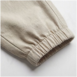 Ensemble pantalon cargo en coton beige 2 pièces pour femme avec col rabattu, manches longues, tenue décontractée de printemps, coupe régulière, couleur unie - Product Image 6