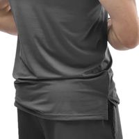 Heren T-shirt met ronde hals, korte mouwen, slim fit, antracietgrijs, basic, voor dagelijks casual gebruik
