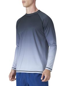 เสื้อแรชการ์ดแขนยาวสีดำ โพลีเอสเตอร์/ไนลอน 200 กรัม พิมพ์ลายแบบรีดร้อนตามสั่ง ป้องกันรังสียูวี UPF 50+ สำหรับว่ายน้ำและออกกำลังกาย - Product Image 6