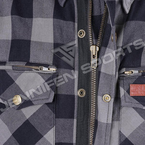 New Arrival Bikers Gear Custom Made Size Kevlar-Lined Lumberjack <b>Flannel</b> Motorcycle Shirt <b>Jacket</b> - Product Image 2