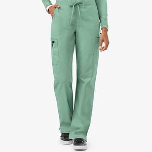 Tenue médicale tricotée personnalisable unisexe à col en V et manches courtes, avec pantalon assorti, de haute qualité et à séchage rapide pour hôpital - Product Image 2