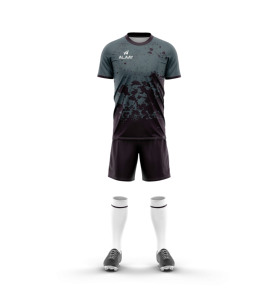 Maillots de football personnalisés noir et vert, design par sublimation, uniforme de football à séchage rapide, maillot imprimé en mesh, ensembles de football - Product Image 2