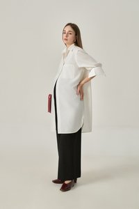 Women's Summer Cotton <b>Dress</b> - Mini Length, Turn-Down Collar, <b>Loose</b> Fit, Breathable Woven Casual Style with Logo - Product Image 5