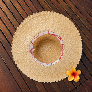 Sombrero de Paja Beige de Ala Ancha, Color Sólido, Unisex, para Adultos, Verano, Playa, Casual, Viajes, Bordado Étnico a Mano - Product Image 3