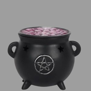 Caldero de Hierro Fundido Negro con Tapa y Asa, Quemador de Incienso de Tres Patas, Olla de Aromaterapia para Decoración Rituales - Product Image 2