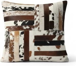 Housse de coussin en fausse fourrure patchwork, style bohème, faite à la main, décoration d'intérieur - Product Image 3