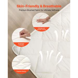 Tapis Tatami Japonais Queen Size 80 x 60 x 2,5 cm Blanc Pliable 9 Couches avec Sac de Rangement et Attaches pour Dortoir, Méditation, Yoga - Product Image 4