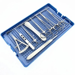 Kit d'instruments chirurgicaux cosmétiques en acier inoxydable pour la chirurgie manuelle des paupières doubles : Ciseaux, porte-aiguille, pinces hémostatiques, certifié CE - Product Image 1