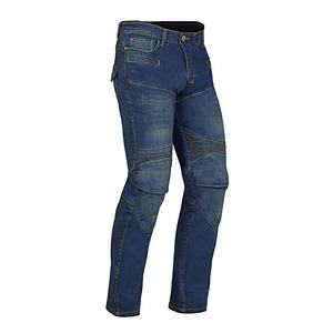 Custom Made Men's Pleated Biker Jeans Fashion Denim Pants Men's Slim Fit Motorcycle Biker Jeans Racing Jeans With Knee Hip Pads - Product Image 1