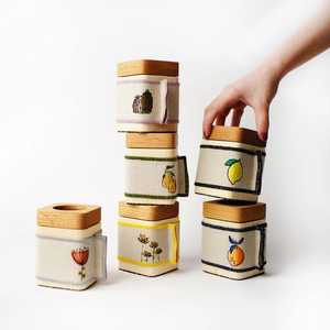 Handmade Wooden Incense Burner Set With Embroidered Fruit And Flower Designs All-Season Use Aromatherapy Holder - Product Image 1