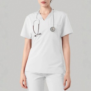 เสื้อสครับทางการแพทย์สีดำคอวี รุ่น Ametrine Surgical Class III แขนสั้น ชุดยูนิฟอร์มคลินิกทันตกรรม ชุดทำงานโรงพยาบาล - Product Image 3