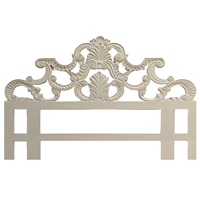 Tête de lit en bois sculpté artisanal, style rustique blanchi, taille Cal King, en bois d'ingénierie, décoration murale vintage pour lit