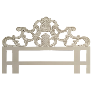 Cabecero de Cama de Madera Artesanal Cal King Size, Estilo Rústico con Acabado Blanco Lavado, Tallado en Madera, Madera de Ingeniería, Decoración de Pared Vintage para Cama - Product Image 2