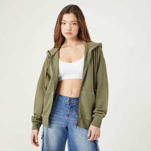 Hoodies de sport pour femmes, en coton respirant, doublés, confortables, coupe ample, crop top, personnalisables, grandes tailles, pour l'hiver - Product Image 6