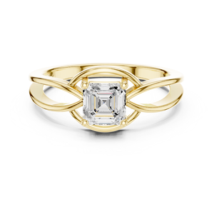 Anillo Hecho a Mano en Oro Amarillo de 14k con Impresionante Diamante Natural de Corte Princesa Cultivado en Laboratorio, Joyería al por Mayor - Product Image 1