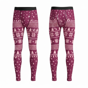 Leggings de compression multi-usages, haute résistance, design personnalisé, pour hommes, pour la course hivernale, pantalons de sport thermiques - Product Image 5