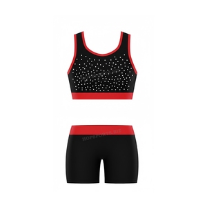 Conjunto de Práctica Personalizado para Equipos de Porristas AllStar, Sublimado, Top Corto, Sujetador Deportivo, Pantalones Cortos de Gimnasia - Product Image 3