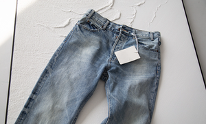 Pantalon en jean vintage délavé pour homme, style crayon, effet moustaches, tendance - Product Image 4