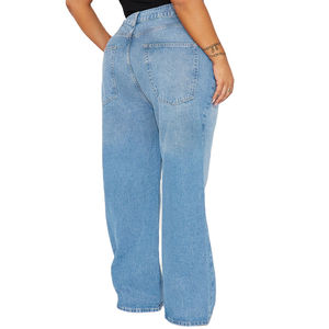 Pantalones Holgados Personalizados para Mujer, Talla Grande, Cintura Elástica, Algodón, Casuales, Estilo Urbano, Pantalones Anchos de Moda para Mujer, OEM - Product Image 6