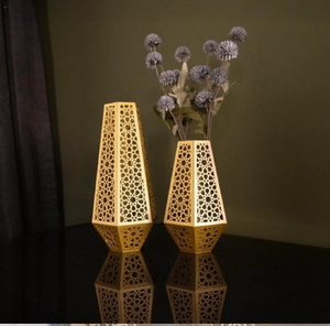 Glamorous textured <b>champagne</b> gold circular ring vase accented with fine crystals, available at wholesale prices. - Product Image 6