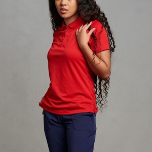 Camiseta Polo Básica de Moda para Mujer al por Mayor, de Poliéster Suave y Algodón, Manga Corta, Estampado por Transferencia Térmica, Color Sólido, Transpirable - Product Image 6